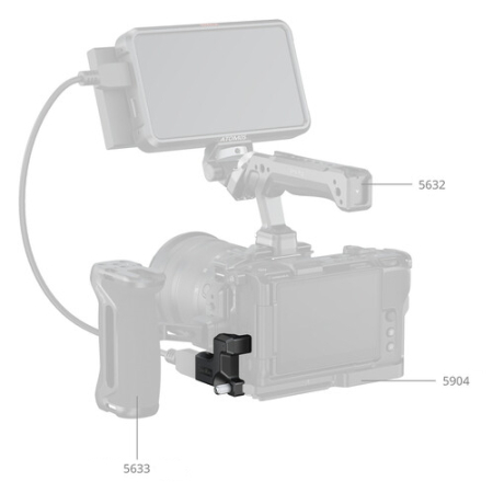 SmallRig 5907 - adapter kątowy Micro-HDMI do HDMI (typ D do A) do Nikon ZR - przykład użycia
